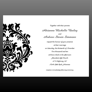 image of invitation - name decorative invitation paisley on side