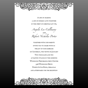 image of invitation - name decorative invitation top and bottom