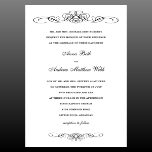 image of invitation - name panel invitation decorative top & bottom