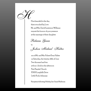 image of invitation - name panel invitation with letter down side