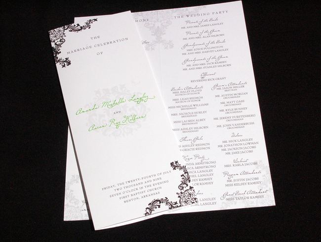 Amanda La wedding program click to enlarge