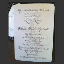 image of invitation - name Leslie W