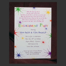 image of invitation - name engagement Ellen S