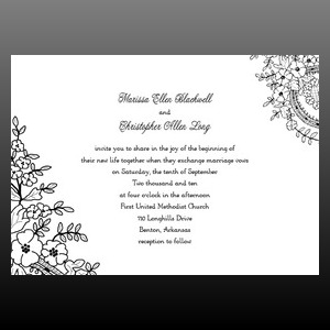 image of invitation - name decorative invitation corner flowers