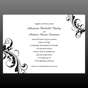 image of invitation - name decorative invitation corner swirls