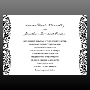 image of invitation - name decorative invitation down sides