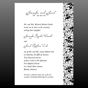 image of invitation - name decorative invitation left justified