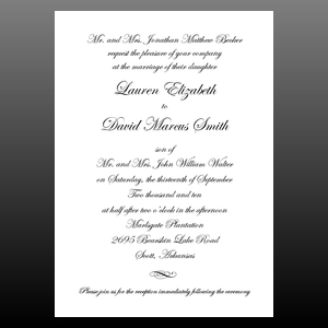 image of invitation - name panel invitation centered