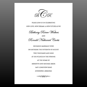 image of invitation - name panel invitation monogram