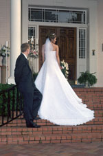 Michael and Jennifer on the steps at Trapnall Hall